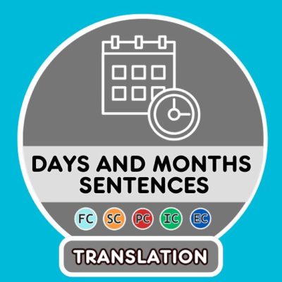 Spanish Days and months translation sentences