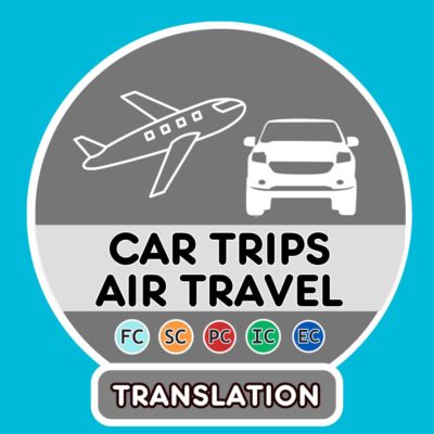 Spanish Car trips and Air travel translation sentences